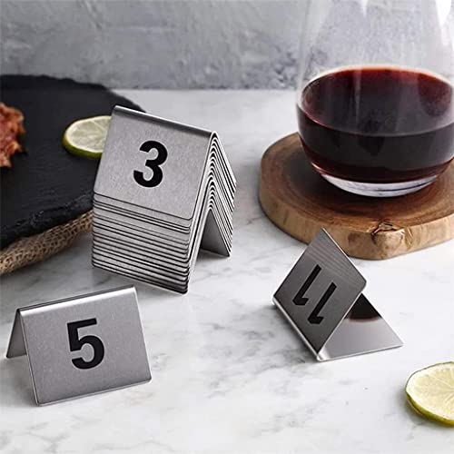 Numéros de table en acier inoxydable de 1 à 50 avec double face lisible - 2