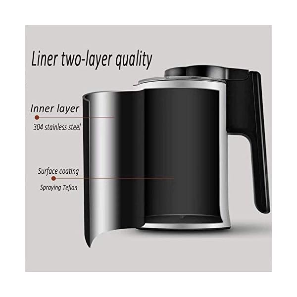 SMSOM Leche FROTHOTHER ELÃCTRIC LÃQUIDO CALENTADOR CON FUNCIONALIDAD DE LECHE CALIENTE, Vaporizador de leche elÃ©ctrica de acero inoxidable para Latte, Cappuccino, Chai Latte, Frotes de leche automÃ¡tic - Imagen 7