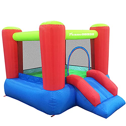 Picassotiles Kc106 8X7 Foot Junior Inflatable Bouncer, Jumping Bouncing House, Jump Slide Playhouse W/ 50 Pit Balls, 3 Sides Mesh Protection, And Heavy-Duty Gfci Etl Certified 385W Blower #TOP1