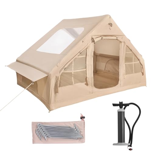 Tente de camping gonflable 4-6 personnes étanche avec puits de toit