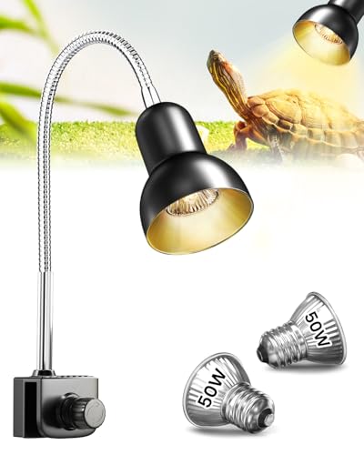 GlowUp Wärmelampe Schildkröten, Wärmelampe Terrarium mit 2 Glühbirnen, 360° drehbarem Klemmständer, Reptilien wärmelampe für Reptilien wie Echsen, Schildkröten, Schlangen und Chamäleons GlowUp Wärmelampe Schildkröten, Wärmelampe Terrarium mit 2 Glühbirnen, 360° drehbarem Klemmständer, Reptilien wärmelampe für Reptilien wie Echsen, Schildkröten, Schlangen und Chamäleons