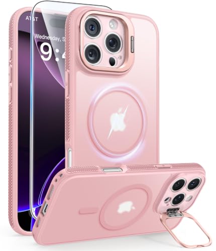 Image of FNTCASE for iPhone 16 Pro Case with Stash Stand for MagSafe Pink