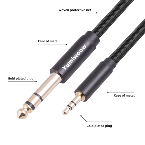 Cable de audio estéreo 3.5mm a 6.35mm 1.0 m miniatura 4