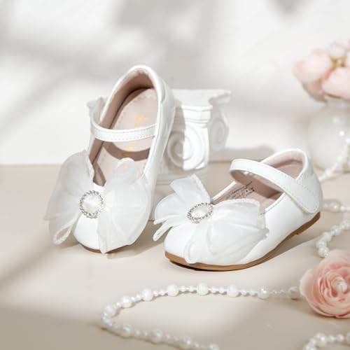 Image of GINFIVE Toddler Girls Dress Shoes Little Girls Mary Janes Ballerina Flats Shoes Toddler