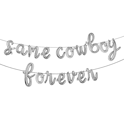 Same Cowboy Forever Balloons Same Cowboy Forever Bachelorette Decoration Western Bachelorette Party Decorations Cowgirl Nashville Bridal Shower Supplies (L COWBOY Silver)