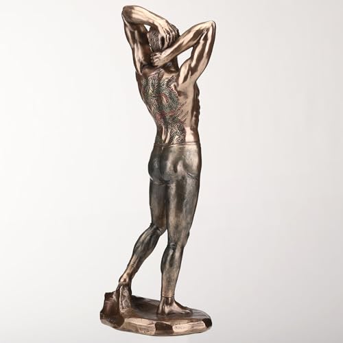Escultura Hombre Tatuado en Pose Pinup en Bronce miniatura 6