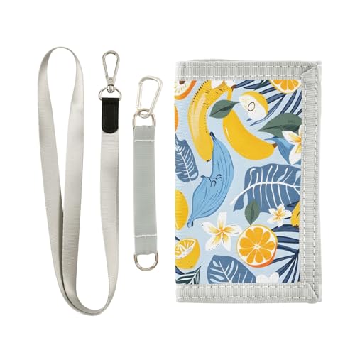 ALAZA Kids Wallets for Boys Girls Toddler Trifold Wallet Children Small Summer Fruits with Zipper Coin Pocket