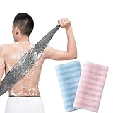 Exfoliating Shower Towel, Back and Body Exfoliator Towel, Scrub Cloth, Bath Towel, Portable Bath Towel, Travel and Quick Drying, for Women and Men (2pcs-A)