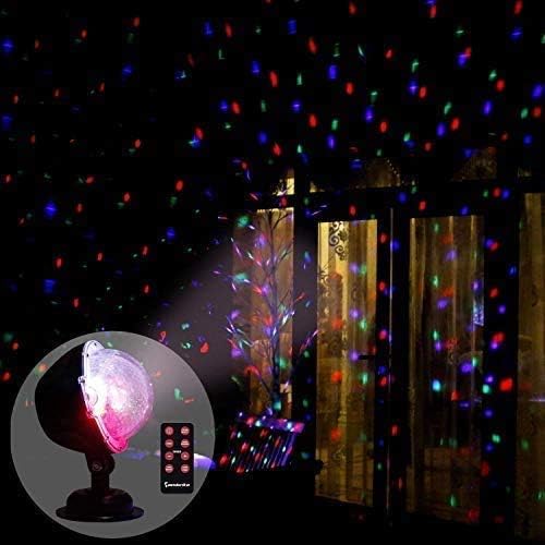 EAMBRITE Multicolour Party Lights Rotating Falling Snow Projector Moving Points Landscape Lights with Remote Control and Timer for Christmas Wedding Party Show and Club Pub