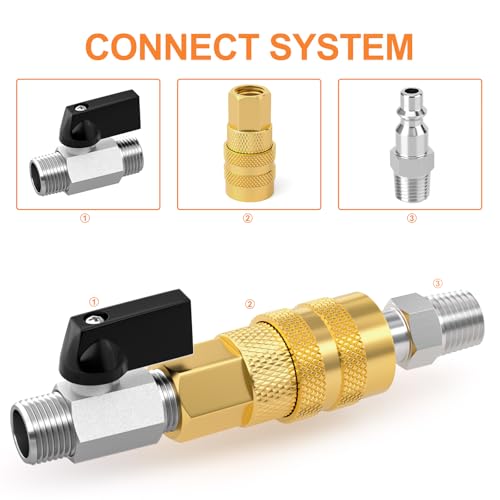 Image of GASHER 5PCS 3 /8 inchMNPT Nickel Plated Brass Mini Ball Valve | 3 /8 Inch Male x 3 /8 Inch Male Thread Shut Off Valve for Regulate Flow