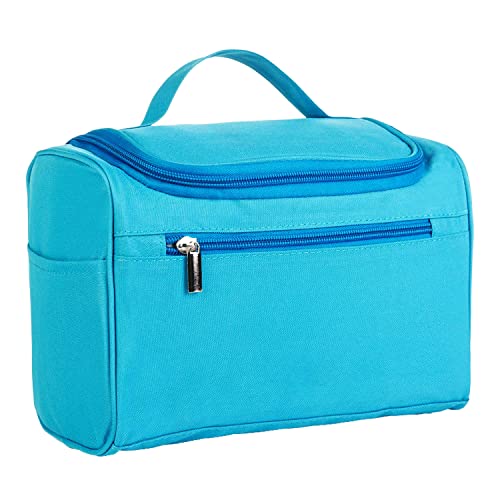 Image of Solid 15 Cms Cosmetic Pouch (M Cosmetic Bag Aqua Blue)