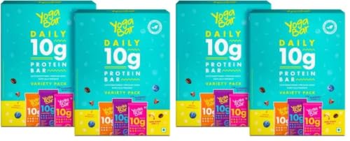 Image of Yogabar Variety Pack 10g Protein Bars [Pack of 12], Protein Blend & Premium Whey, 100% Veg, Rich Protein Bar with Date, Vitamins, Fiber, Energy & Immunity for fitness,Pack of 2