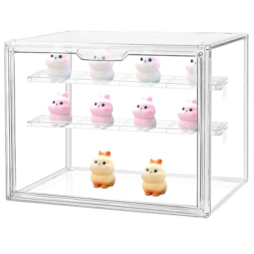 Vitrinas para Colecciones Vitrina Cristal Expositora Metacrilato con Puerta Magnética, Figuras de acción, Figuras en Miniatura Protección a Prueba de Polvo (30 x 24.6 x 17.9 cm)