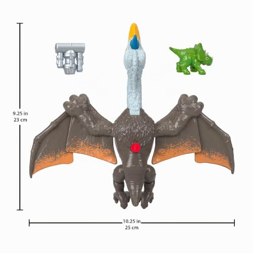 Fisher-Price Imaginext Le Monde D’Après Coffret Quetzalcoatlus, Figurines Dinosaure avec Battement D’Ailes, Tricératops Et Accessoire, Jouet Enfant, Dès 3 Ans, HML44