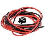 Boladge 2 Mètres Fil de Silicone Pur Câble d'alimentation 18AWG Câble de Batterie Fil de Cuivre étamé Câble RC de 18 Gauge (1 Mètre en Noir et 1 Mètre en Rouge) (18AWG)