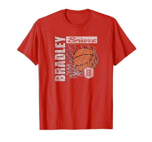 Bradley Braves Vintage Basketball 90's Red T-Shirt