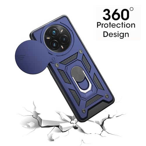Image of Tough Armor Bumper Back Cover Case for Realme Narzo 80 Pro 5G | Sliding Camera Cover, Kickstand & Ring Holder 360 Degree Protection Back Cover Case for Realme Narzo 80 Pro 5G - Blue