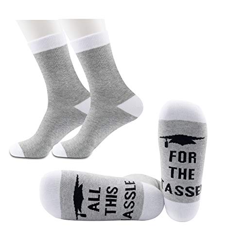 JXGZSO All This Hassle For The Tassel Socks Class of 2025 Graduation Socks for Graduation Day 2025 Graduate Gift