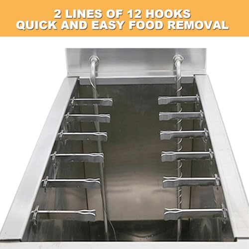Fryer de Perro de maíz Comercial, 25L Electric Deep Fryer, Ajustable 60-200C Temp, Cocineros 12 Piezas Simultáneamente, Construcción de Acero Inoxidable para Restaurantes y Eventos