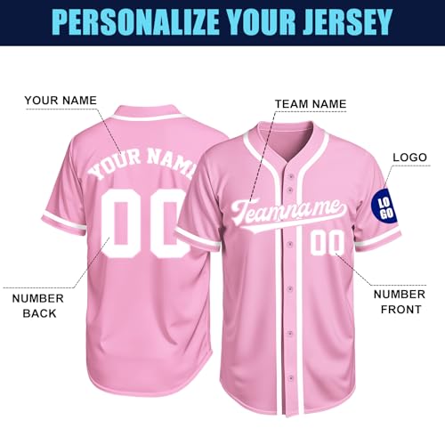 Image of Custom Baseball Jersey Personalized Stitched or Printed Name Number Baseball Shirt Sports Uniform Gifts for Men Women Youth
