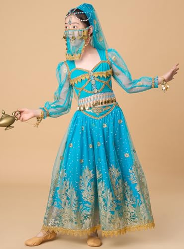 Disfraz completo de princesa Aladino Jasmine para niñas miniatura 3