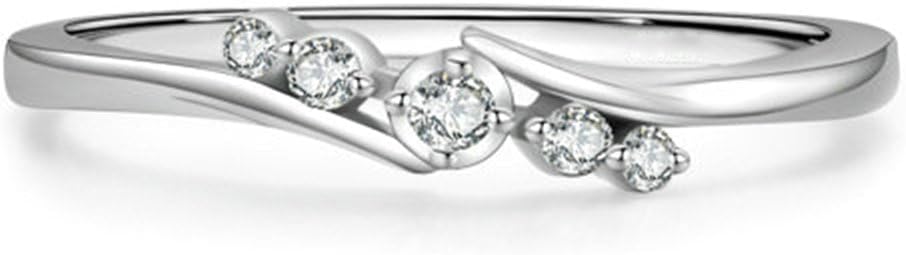 Real Diamond Promise Rings for Girlfriend Delicate, Solid 9K/14K/18K Real Gold Engagement Bands White Gold Wedding Rings for Her