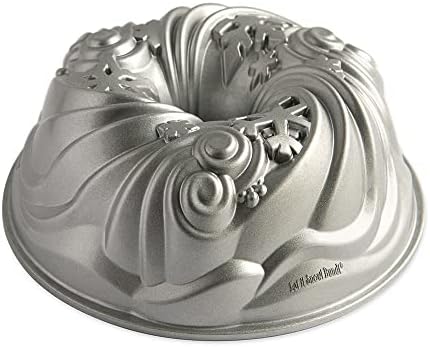 Nordic Ware Let It Snow Bundt Tin, Aluminium Non-Stick Baking Tin , Colour: Silver, (93648)