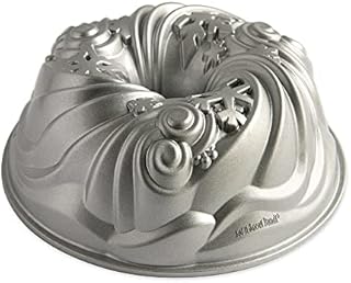 Nordic Ware Let It Snow Bundt Tin, Aluminium Non-Stick Baking Tin , Colour: Silver, (93648)