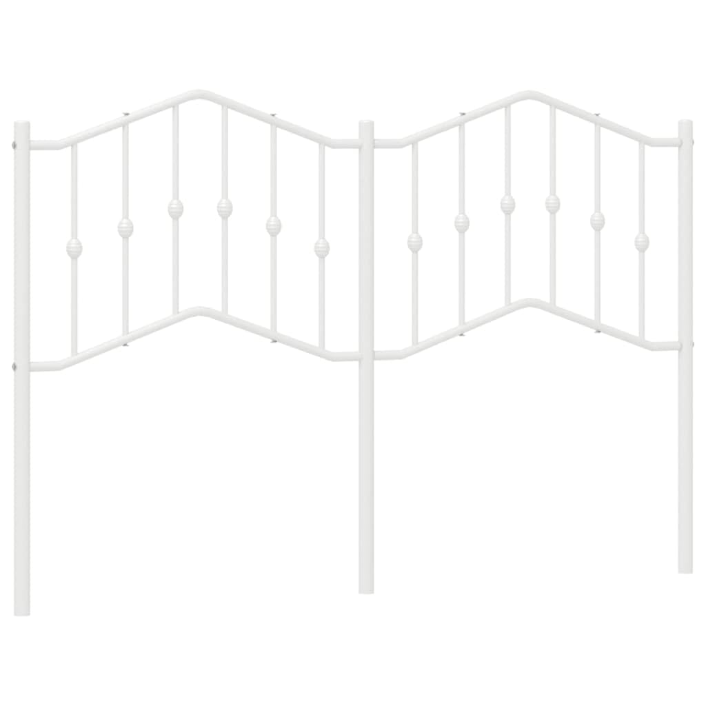 vidaXL Cabecero, Cabecera para Somier, Cabezal para Estructura Armazón Marco de Cama, Cabecero para Dormitorio Hogar, Metal Blanco 140 cm