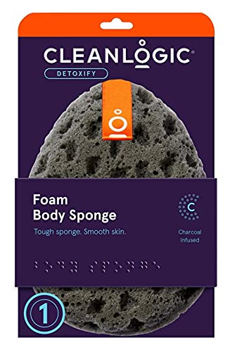 Clean Logic Charcoal Infused Sea Foam Body Sponge (Pack of 2)
