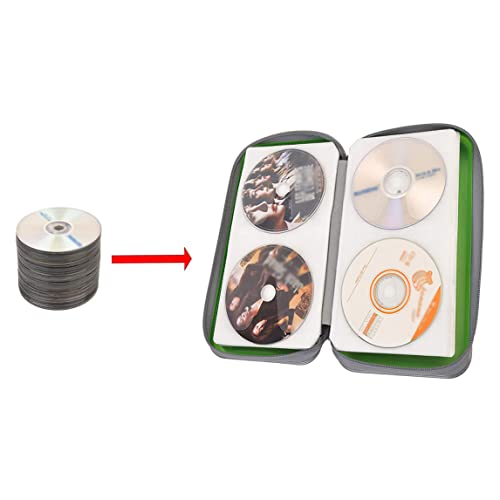 Eaarliyam 80 Capacity Cd Holder, Cd Case Wallet Dvd Binder Dvd Organizer Storage Bag Hard Portable Grey, Dvd Organizer Bag #TOP4