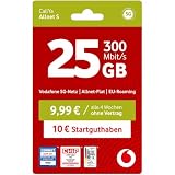 Vodafone Prepaid CallYa S | 25 GB | 10 EUR Startguthaben | ohne Vertrag | 5G | Allnet Flat | EU-Roaming | Weltweit  ...