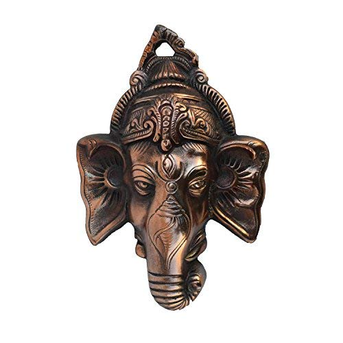 Ganesha Mur Métal Suspendu marron et multicolore pour décoration intérieure