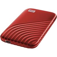 WD My Passport SSD 2 TB mobiler SSD Speicher (NVMe-Technologie, USB-C und USB 3.2 Gen-2 kompatibel, Lesen 1050 MB/s, Schreiben 1000 MB/s) Rot – Ansicht 7