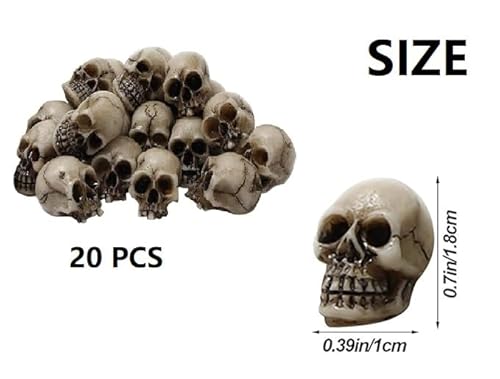 XINYOUZEFA 20 Stück Totenkopf Deko, Mini Totenkopf, Knochen Deko, Schädel, Dekoration für Halloween, für Halloween Party Nach Hause Schreibtisch Tischdekoration