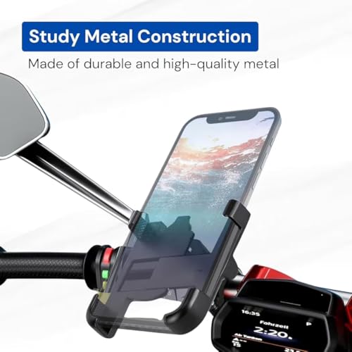 Image of Adjustable Bike Phone Holder Bracket, Universal Mount, Fits Phones 60mm-100mm Wide