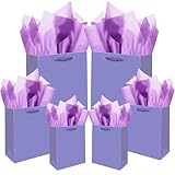 Gcardis Bolsas de regalo de papel de seda moradas en diferentes tamaños, 10...