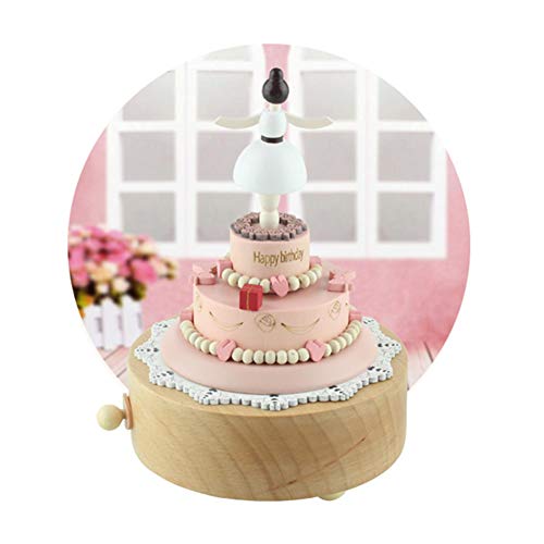 Chonor Escenarios Innovadores Caja de Música de Madera, Primo Creativo Manivela de Madera Artesanías Caja de Música - Hada Bailando en el Pastel - Regalo y Decoraciones Idea para Cumpleaños, Navidad