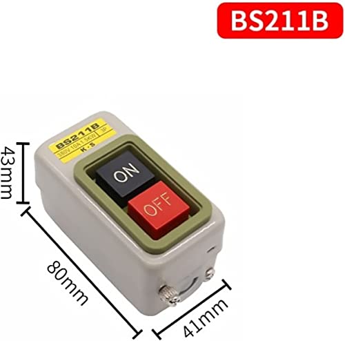 Interrupteur industriel triphasé BS211B pour machines d'atelier et scies - 4