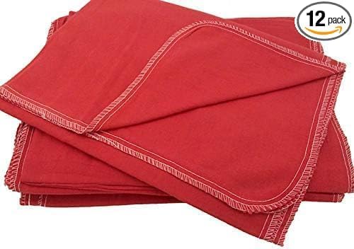Auto Fender Cover and Seat Protector, Red 24-Pieces, Eco-friendly 100% Soft Natural Cotton, protects auto surfaces, car interiors, seats, ideal for mechanic shop, garages, body shops, DIY projects
