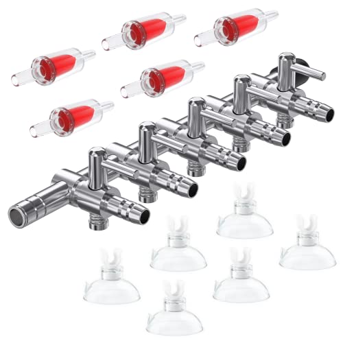 Pawfly 5-Way Aquarium Air Flow Control Lever Valve Manifold for Air Pumps...