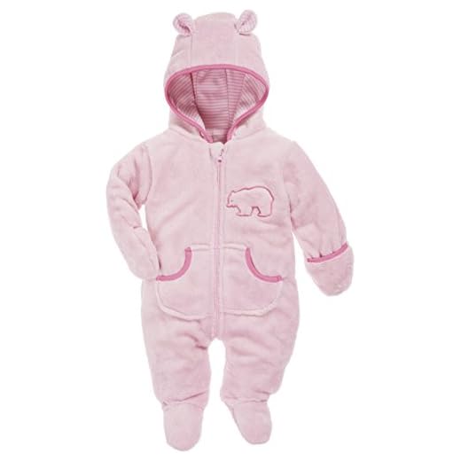 Schnizler Unisex baby gosig fleece overall snödräkt, Rosa (rosa 14), 56 cm