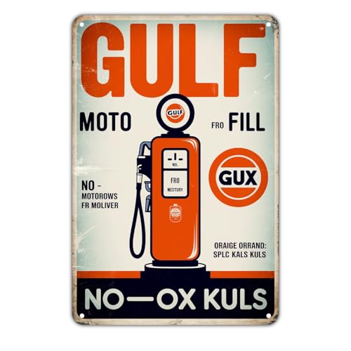 Gulf Oil Gas Station tin sign Vintage Automotive Metal Sign