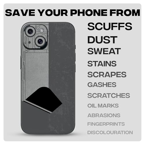 Image of Capes India Mobile Phone Skins Compatible with Apple iPhone 13 | Not a Cover /Case | Protective Film Vinyl Sticker (Teardown Silver, Full Body Skin + Tech Cleaner)