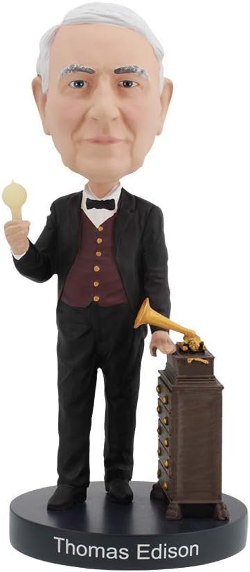 Royal Bobbles Thomas Edison Bobblehead with Glow-in-the-Dark Light Bulb