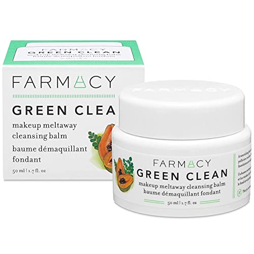 Farmacy Natural Makeup Remover - Green Clean Makeup Meltaway Cleansing Balm Cosmetic - Travel Size 1.7 oz