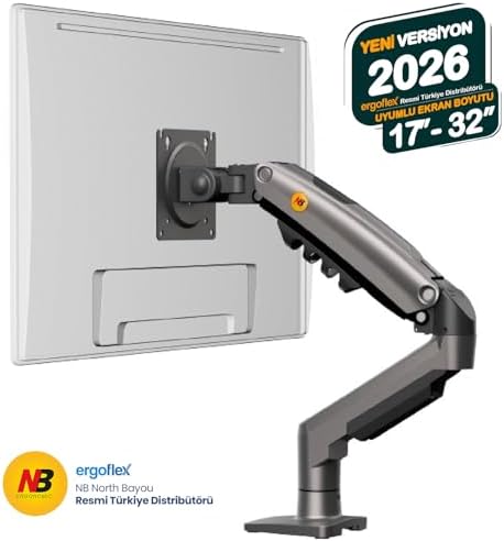North Bayou NB F80 17-32inch Amortisörlü 2-9 kg Monitör Standı Dark Gray 2026 Versiyon - Görsel 2