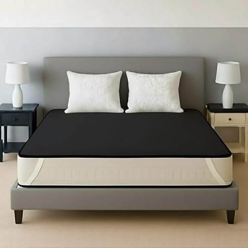 TAG24 PVC Waterproof Mattress Protector | 100% Waterproof Premium Fitted Bed Cover | Breathable, Hypoallergenic & Soft | Protects from Spills, Sweat & Dust (Black, King (72x78))