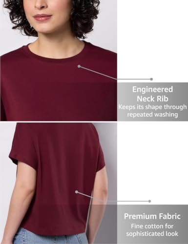 Image of Symbol Premium Women's Oversized Cotton Cropped T-Shirt (Stylish | Super Soft | Round Neck | Solid) (Available in Plus Sizes)