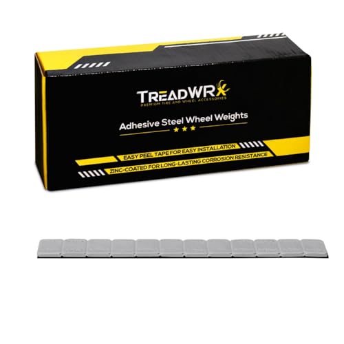 TREADWRX Gray Adhesive Stick On Wheel Weights 1/4oz (.25oz) 576 Pc Non-Scratch Tire Balance Weights for Car Motorcycle Rim Repair Strong Grip Smooth Handling Fast Install No Tools Needed